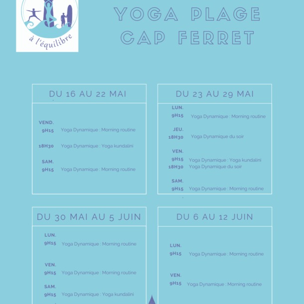 Planning Yoga Plage Cap Ferret